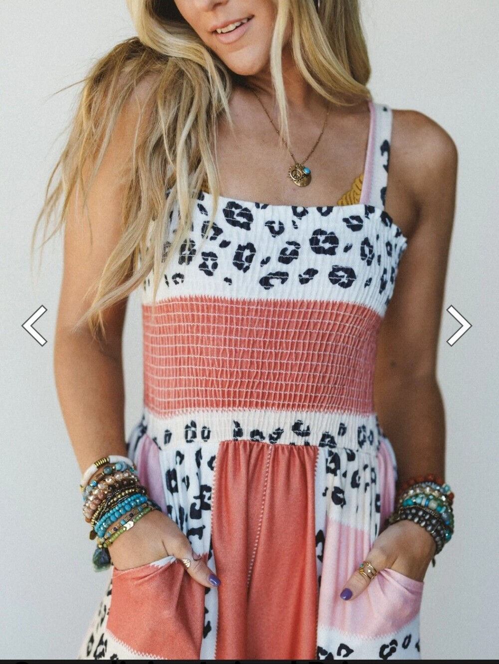Sleeveless Leopard Print Wide-Leg Jumpsuit in Blush Pink - Picture 3 of 9
